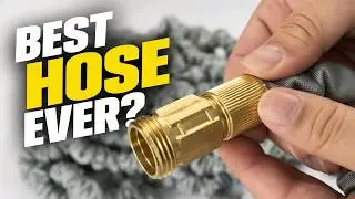 Heavy Duty Expanding 100ft Latex Core Garden Water Hose with Brass Connectors by Titan