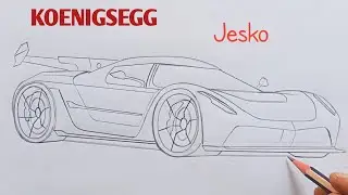How to Draw Koenigsegg Jesko | Step by Step Koenigsegg Jesko Car Drawing Tutorial /Realistic Car Art