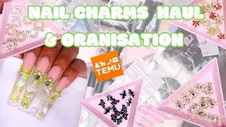 TEMU NAIL CHARMS ORGANIZATION 💧🍁 HOW TO CREATE 3XL FALL AQUARIUM 