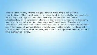 Effective Offline Marketing For Freelancers