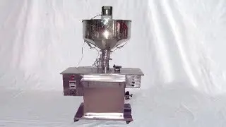 vertical filling MC semi auto filler with mixer function in hopper Machine de remplissage verticale