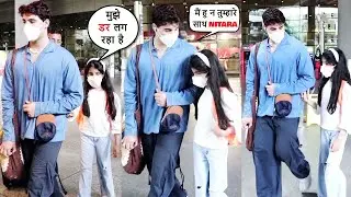 Akshay Kumar's Son Aarav Kumar Turns Protective Brother For Scared Sister Nitara At Airport