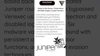 Ghost in the Router: China-Nexus UNC3886 Targets Juniper Routers