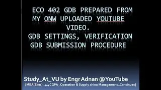 My ECO 402 GDB Prepared from 
