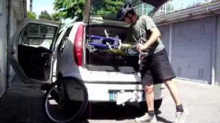 electric bike in a car