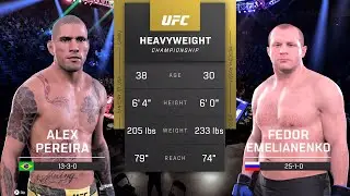 Alex Pereira vs Fedor Emelianenko Full Fight - UFC 5 Fight Night