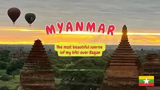 Lever de soleil sur Bagan Myanmar (guerre civile). Sunrise over Bagan Burma during the civil war