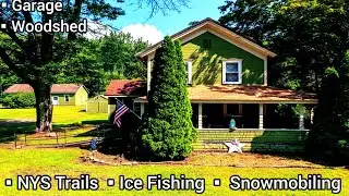 New York Waterfront Farmhouse For Sale | $149k | 12+ acres | Pond | Barn | Investment Opportunity