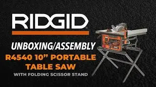 Распаковка настольной пилы и ножниц RIDGID R4540 Pro 10” для стройплощадки