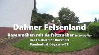 Rasenm&auml;hen mit Aufsitzm&auml;her der Fa. Dietmar Burkhart Bundenthal im Dahner Felsenland 2016