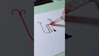 U calligraphy with glass pen #glassdippencalligraphy #glassdippen