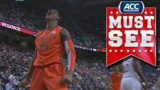 Miami's Rion Brown Skies For Dunk Over Wolfpack Defender | ACC Must See Moment