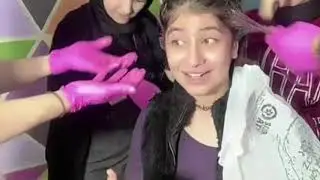 بث فريق نور مار الجلادين❤⚘ صبغ شعر قمر لون بنفسجي💜
