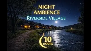 Night Ambience by the Riverside Village 🌙 10 Hours of Calm Night Sounds for Deep Sleep & Relaxation