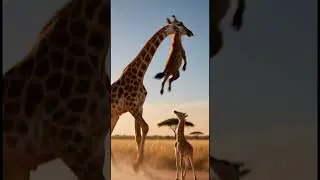 Nature&rsquo;s Quiet Power: A Giraffe Protects Her Calf #wildlife #naturedocumentary  #ai #viralvideo