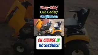 679cc Lawn Mower Oil Change in 60 Seconds! (Cub Cadet, Troy-Bilt, Craftsman) #diy #maintenance