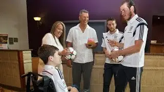 Ethan Barnett meets his Wales heroes.