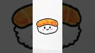 Kawaii Sushi Nigiri Salmon drawing| Cute Drawing for Beginners #love #drawing #shorts