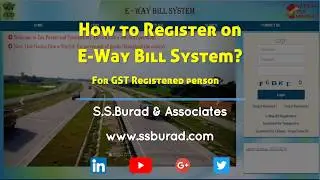How to register on E-Way bill system? | Goods and Service Tax | GST