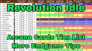 Revolution Idle - Arcana Cards tier List, More Endgame Tips