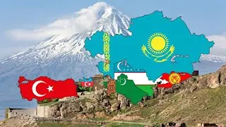 Turkic Nations Flag Map Speedart