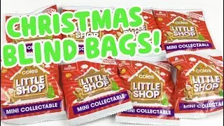 MINI CHRISTMAS LITTLE SHOP BLIND BAGS OPENING! | Coles Christmas Mini Collectables Unboxing ♡