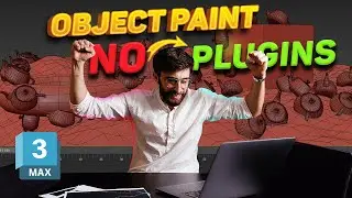 3ds max Beginner Tutorial - Object Paint Without Plugins (EASY!) #3dsmax #cgi