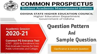 Odisha PG Common Entrance Exam Question Pattern and Syllabus 2020|CPET Exam 2020|
