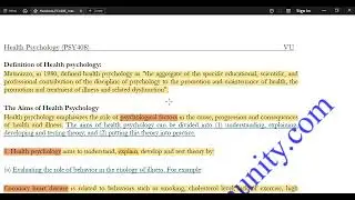 PSY408 Health Psychology Short Lesson 05 | PSY408 Midterm & Finalterm Short Lectures | VU Course