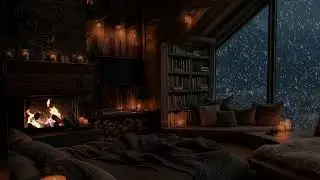 (No Ads) Slow Night Piano with Fireplace Sounds for Deep Sleep and Peace