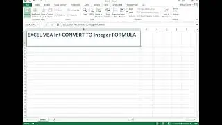 Excel VBA Int Convert number with decimals to integer data type whole number formula
