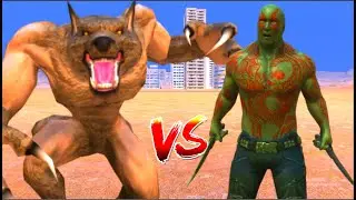 (werewolf VS drax the destroyer) 100 werewolf army VS 1000 drax the destroyer army