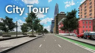 Cities: Skylines - First Person City Driving Tour - 2+ Hour Drive Around the City