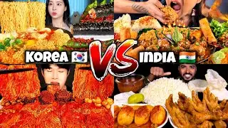 INDIA vs KOREA MUKBANG CHALLENGE 😱🔥 | Extreme Spicy Food ASMR | Chicken, Noodles, Eggs Compilation