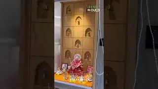 &ldquo;Luxury Mandir Roman Blind Curtain 😍 | Modern Pooja Room Design&rdquo; #curtaintrack #creativeblinds