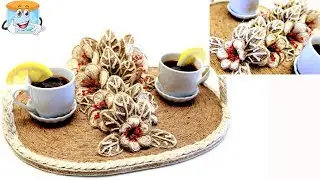 Поделки Своими Руками В Подарок Поднос для Кофе из Джута