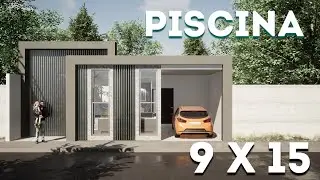 PLANO DE CASA DE 9 X 15 METROS CON PISCINA / HOUSE PLANS 9 X 15 METERS WITH POOL