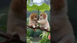 Cute dogs cuddle under leaf for shelter from rain. #animals #goatis #dog #fyp  #fypシ#chud