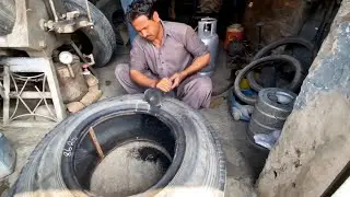 Amazing Technique Of Repairing A Hard Impact Sidewall Truck Tire| Amazing Technique|