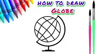 #Shorts how to draw Globe || how to draw Globe easy || Global drawing || let's draw Globe