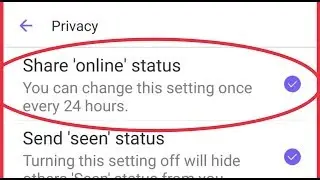 Viber || Share 'online' status Privacy Settings
