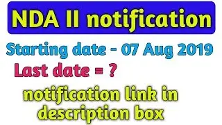 nda 2 notification // upsc nda 2 notification 2019