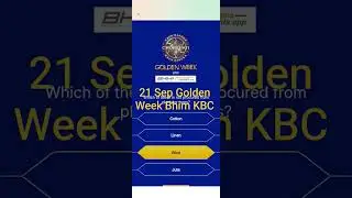 KBC BHIM Registration Question 21 Sep|Golden Week Question|#kbcshorts|TechtipsTrust