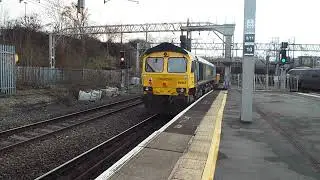 66957+66605 6Y50 14.41 Ordsall Lane Jn-Bescot UES passing Stockport 18 /02/2024