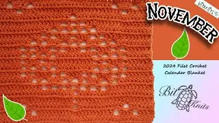 2024 Filet Crochet CAL 🍂 NOVEMBER LEAF | Calendar Blanket