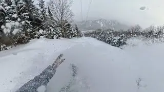 POV: DEEP POWDER AT CANNON MOUNTAIN IN NEW HAMPSHIRE