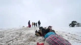 Sledging Powick Worcester January 2013 (The scream train)