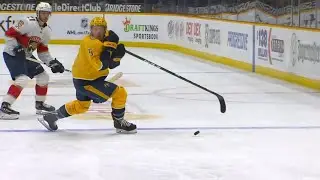 Deflected Puck Hits Matt Benning In The Face