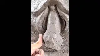The sculpture of the turtle lying on its side is very impressive.