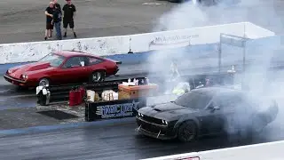 Dodge Challenger Scat Pack Vs. Classic 1970's Chevrolet Monza Drag Race, Pacific Raceways - Kent, WA